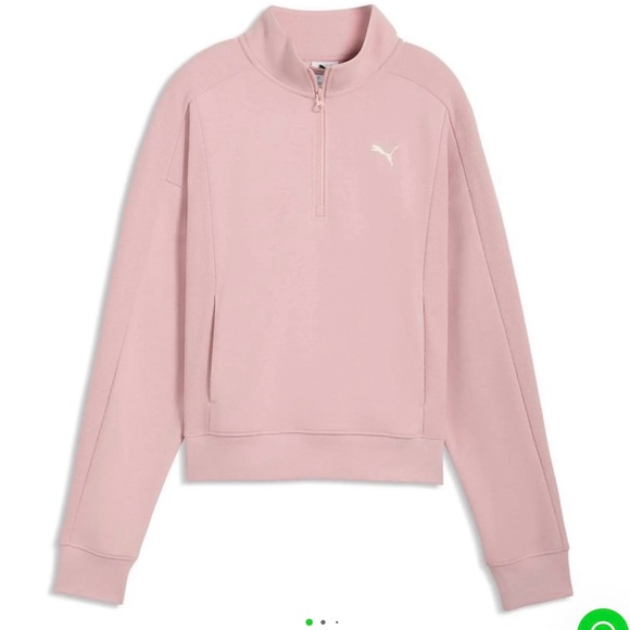 Puma Pink Quarter-Zip Sweatshirt LARGE - Picture 2 of 8